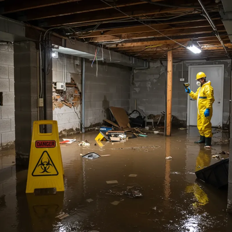 Flooded Basement Electrical Hazard in Ozark, AL Property